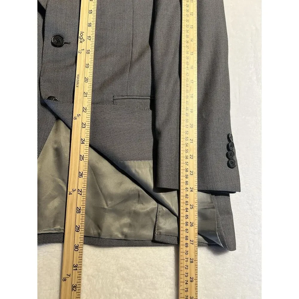 Samuelsohn 40R Black and Gray Birdseye Casual Designer Blazer Sport Jacket